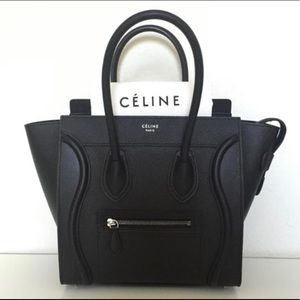 Black Celine Micro Luggage Tote